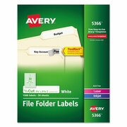 Avery Dennison Laser Labels, File Folder, 15C, White, PK50 5366